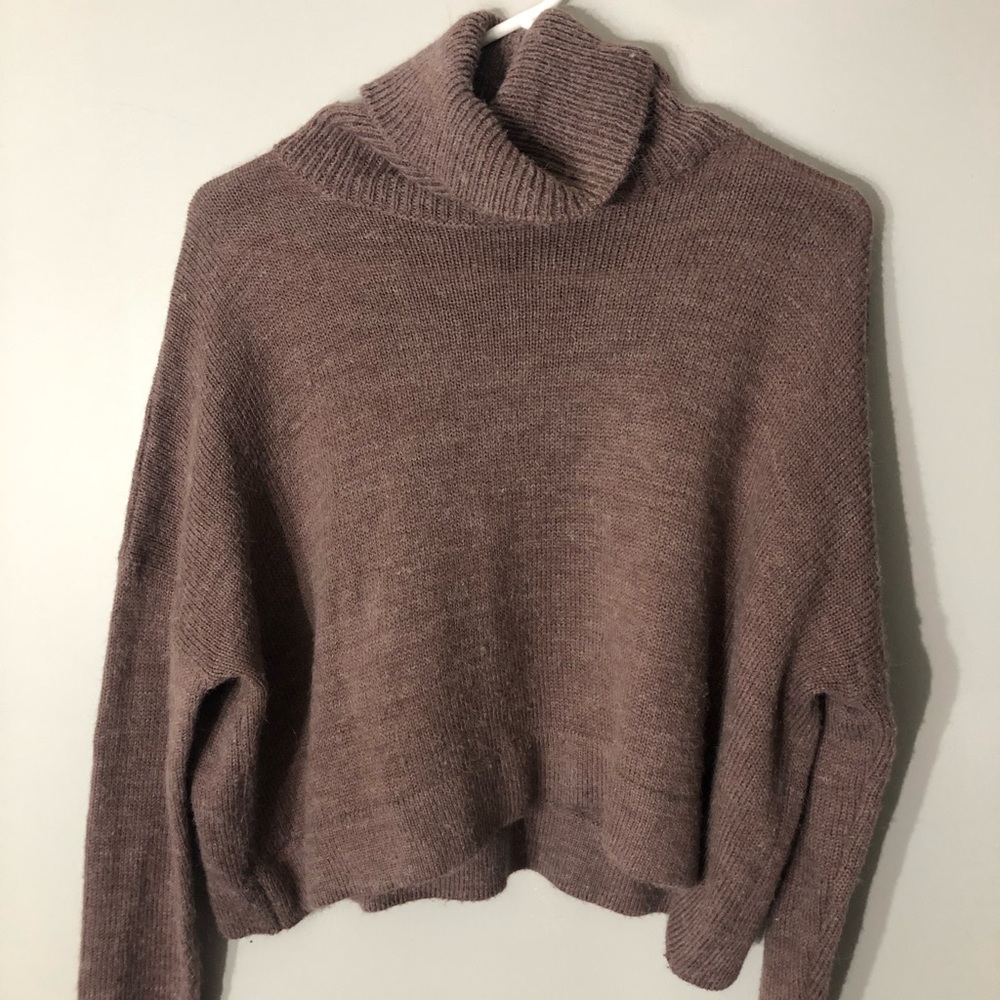 Cropped turtleneck sweater